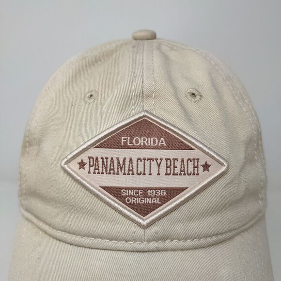 Unbranded Men's Panama City Beach FL Strapback Hat Tan OSFA Embroidered Logo - Picture 3 of 13